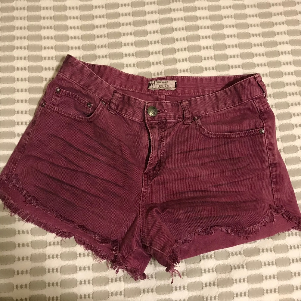 Free people purple jean shorts 25